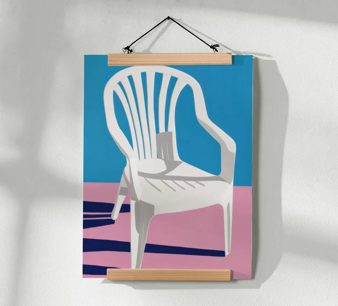 Sedia pastello Solitudine poster con telaio in alluminio da Giant Foxs