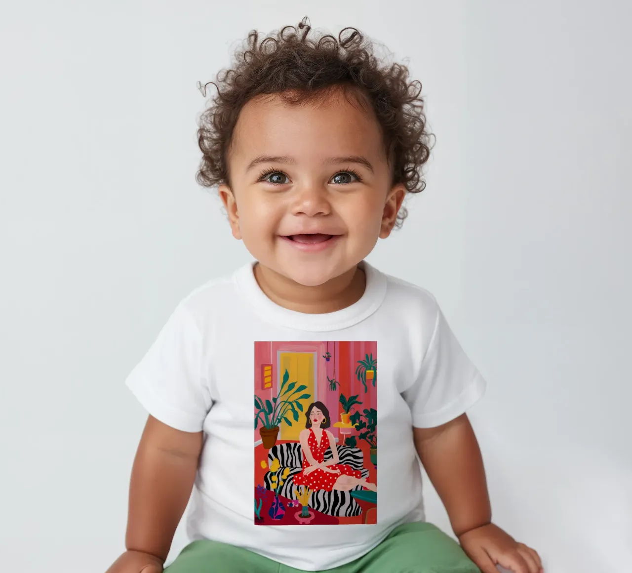 Maximalist Zebra Lounge baby t-shirt by Ink Pulse