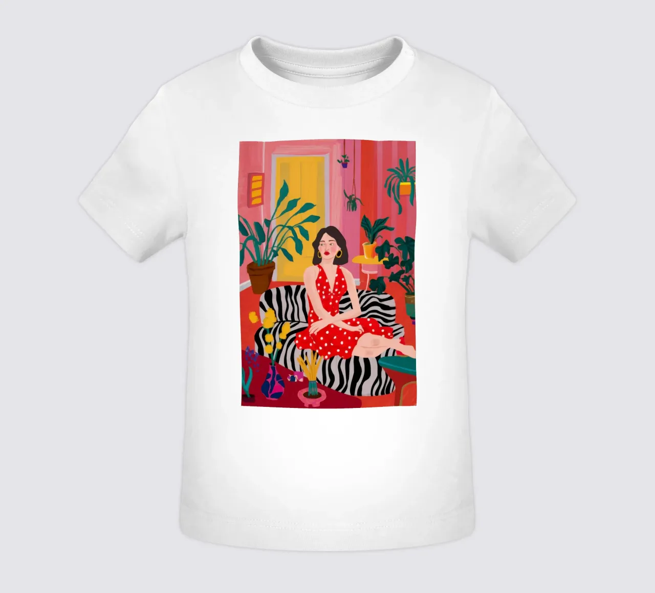 Maximalist Zebra Lounge baby t-shirt by Ink Pulse