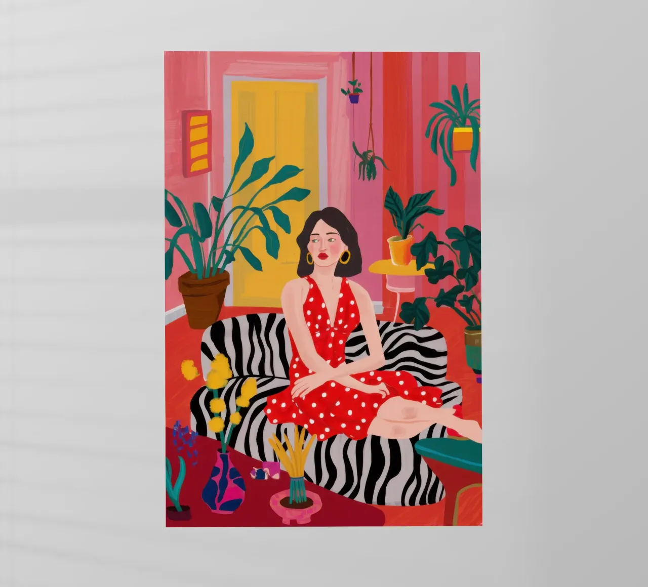 Maximalist Zebra Lounge Backlit Folie von Ink Pulse
