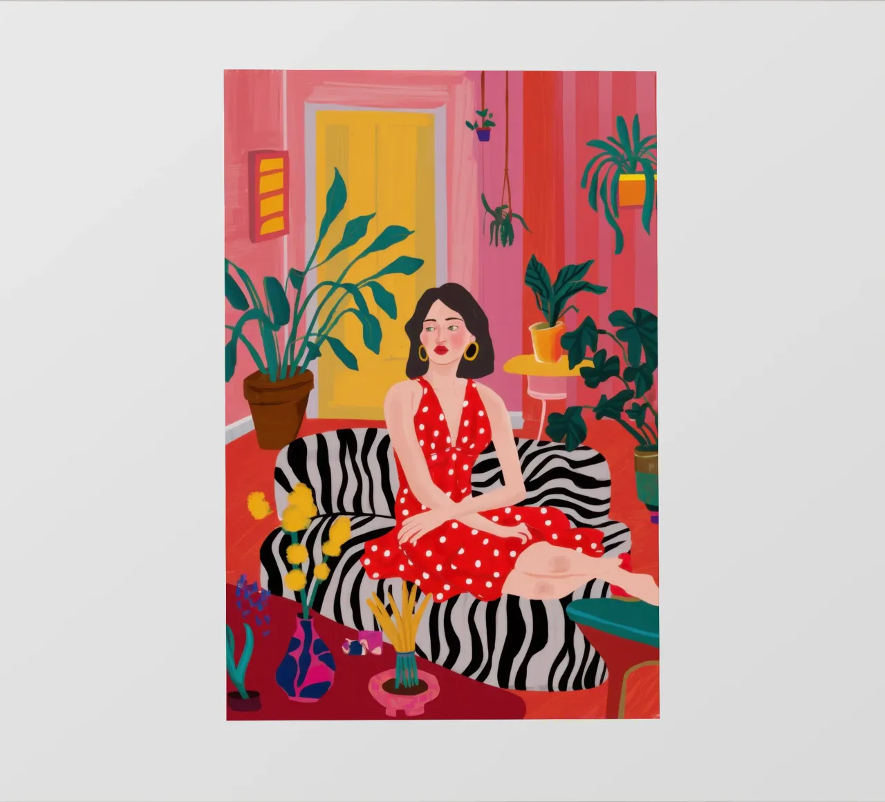 Maximalist Zebra Lounge Backlit Folie von Ink Pulse