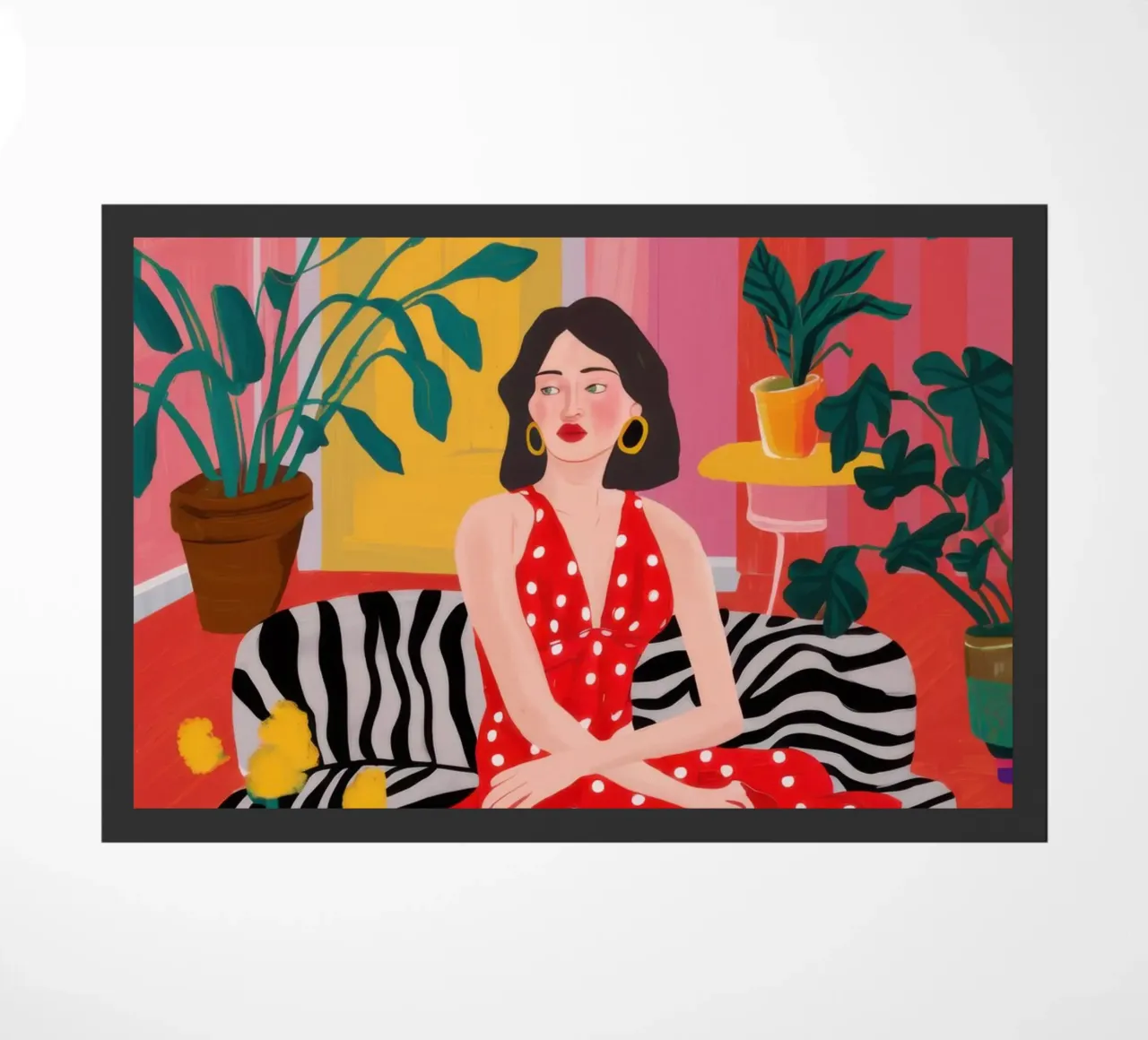 Maximalist Zebra Lounge doormat by Ink Pulse