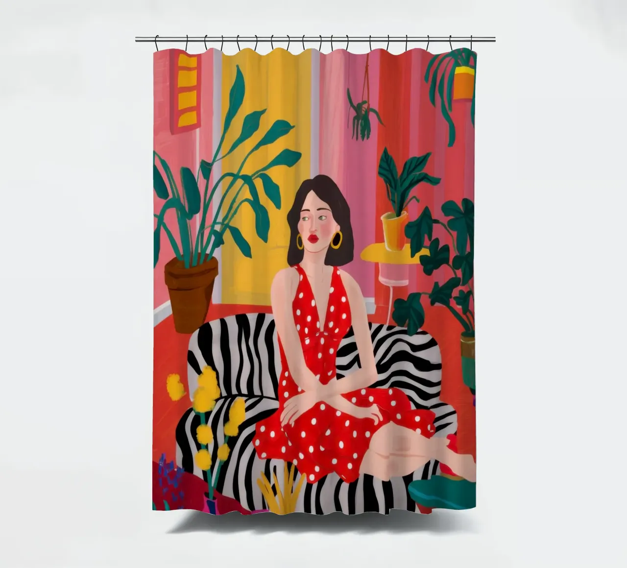 Maximalist Zebra Lounge Duschvorhang von Ink Pulse