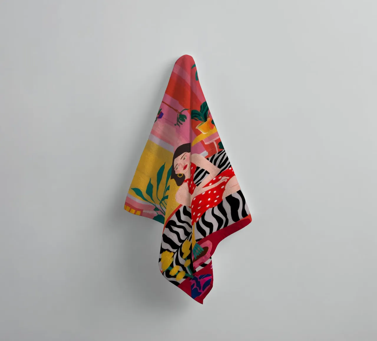Maximalist Zebra Lounge towel by Ink Pulse