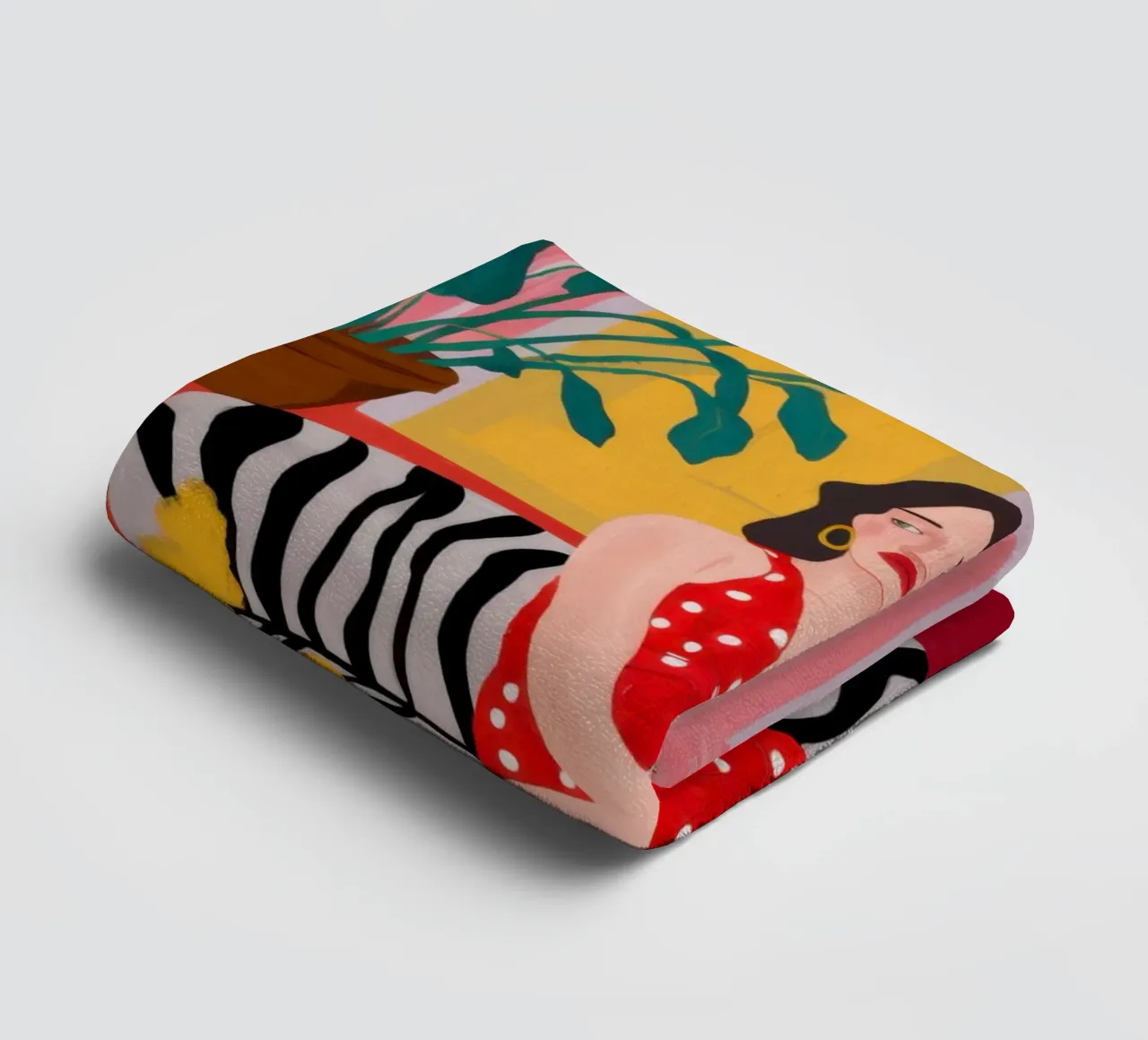 Maximalist Zebra Lounge towel by Ink Pulse