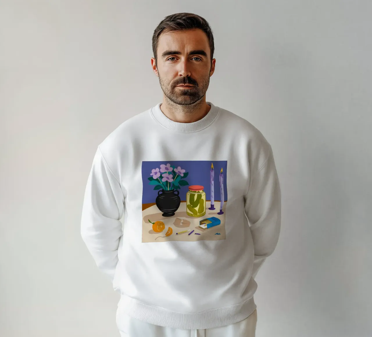 Midnight Table Narrative sweatshirt by Mythy Brush