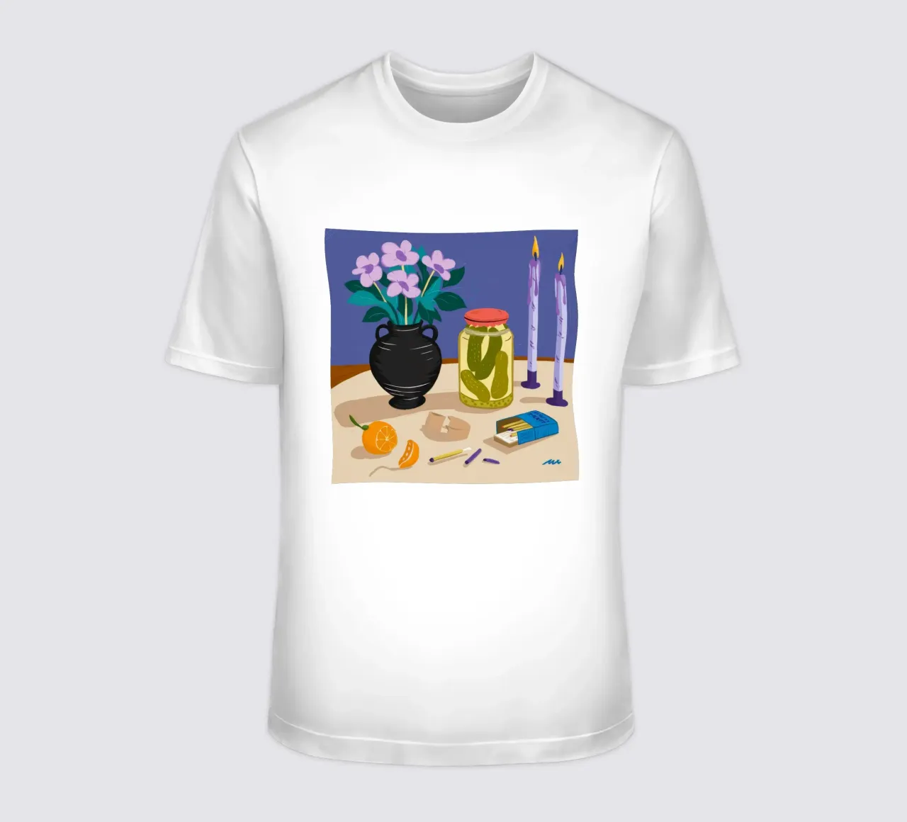 Midnight Table Narrative t-shirt by Mythy Brush