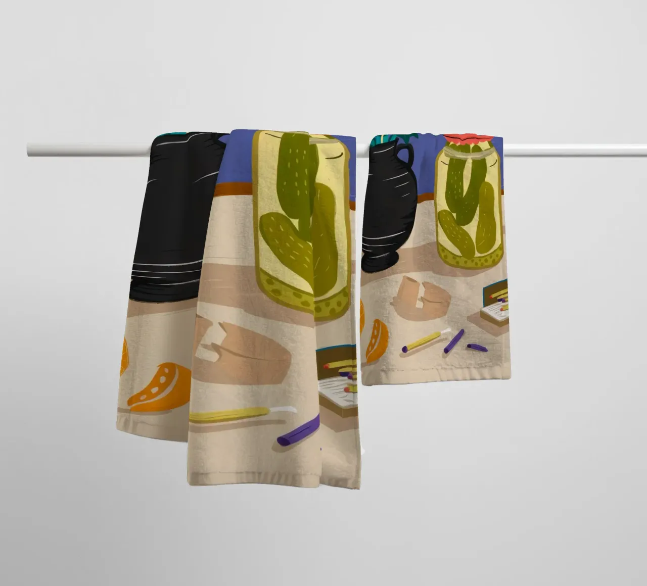 Midnight Table Narrative towel by Mythy Brush