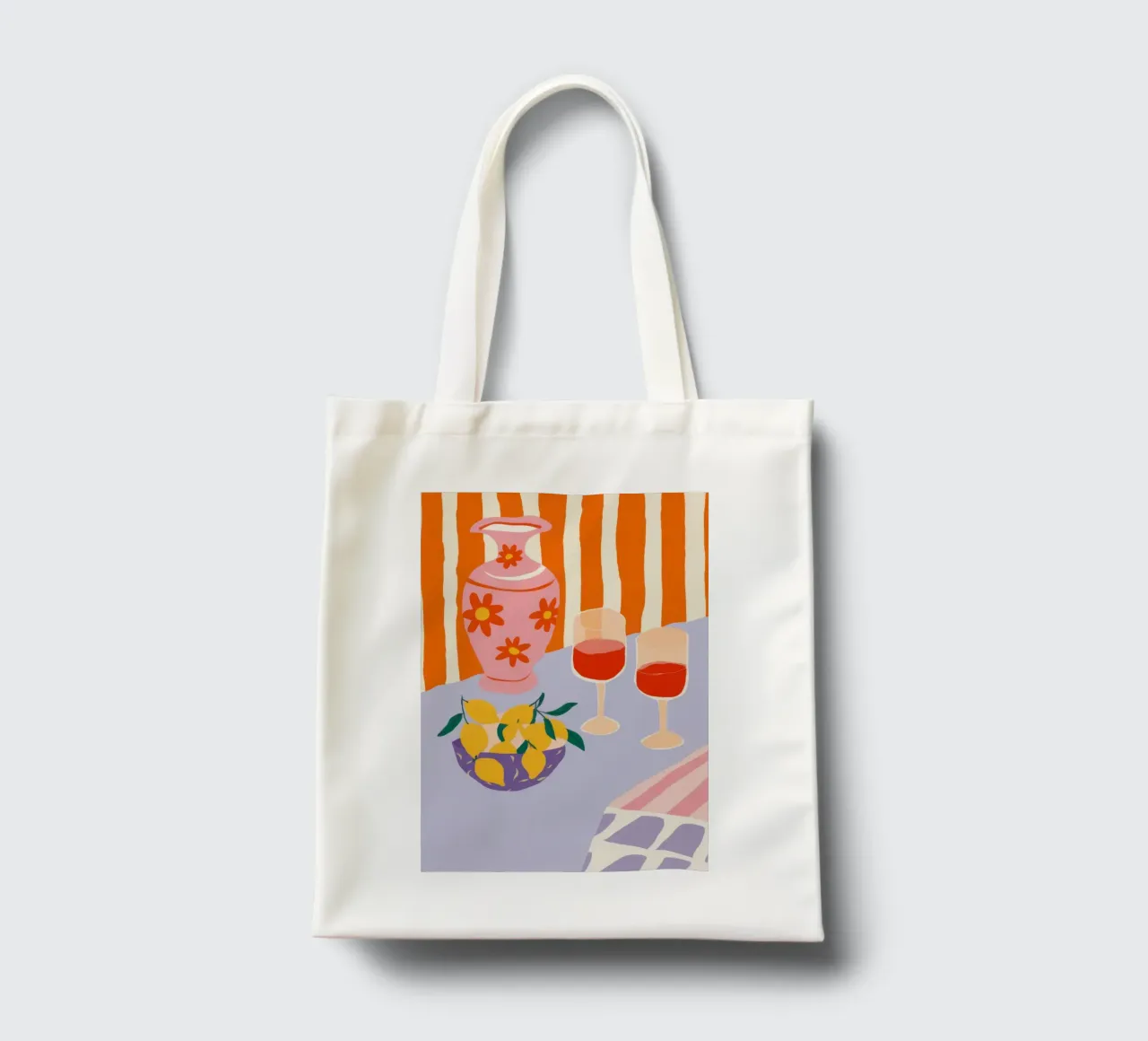 Vino limone a righe borsa in juta da Giant Foxs