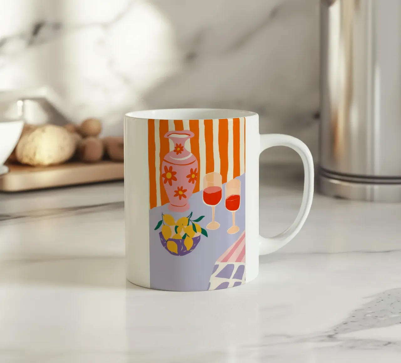 Vino limone a righe tazza in ceramica da Giant Foxs