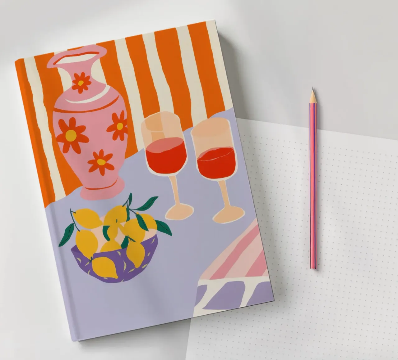 Striped Lemon Wine notebook by Giant Foxs