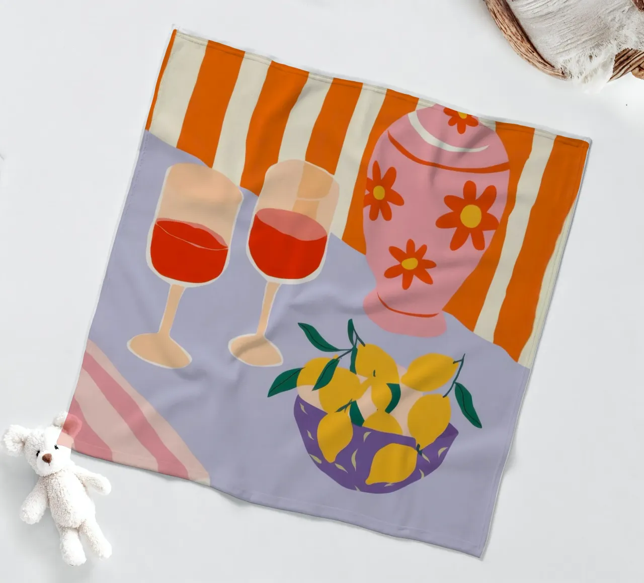 Vino limone a righe coperta in pile da Giant Foxs