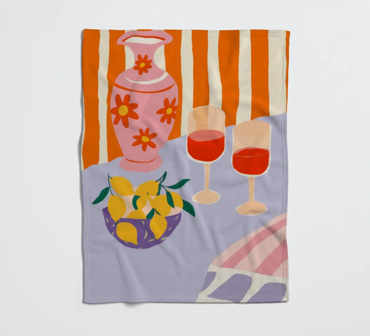 Vino limone a righe coperta in pile da Giant Foxs