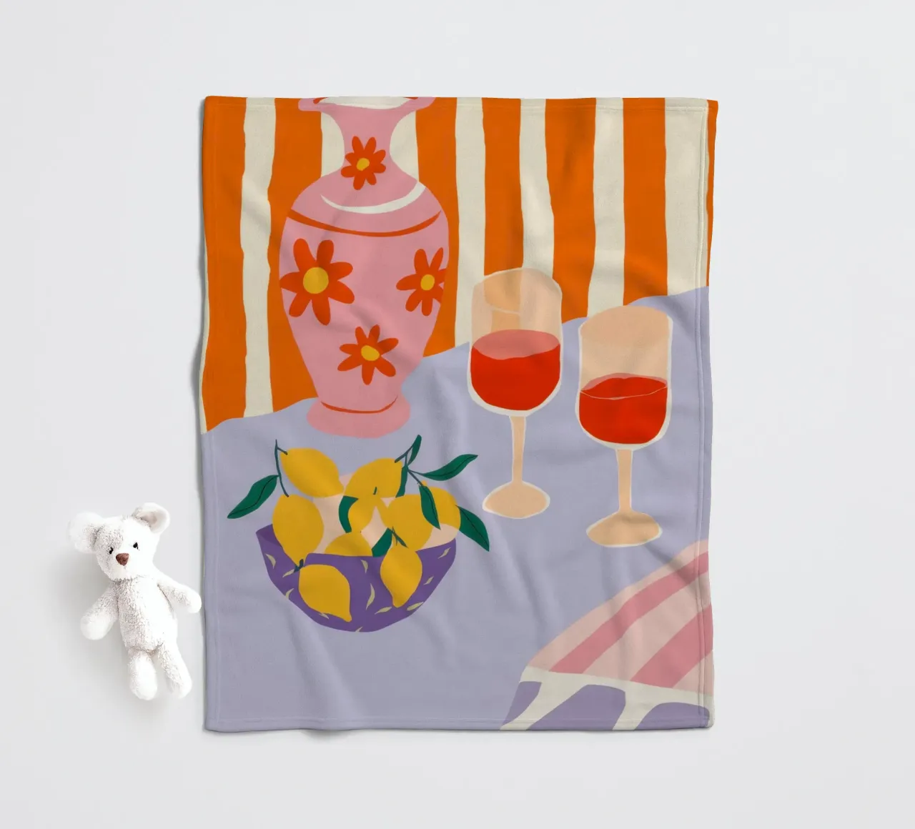 Vino limone a righe coperta in pile da Giant Foxs