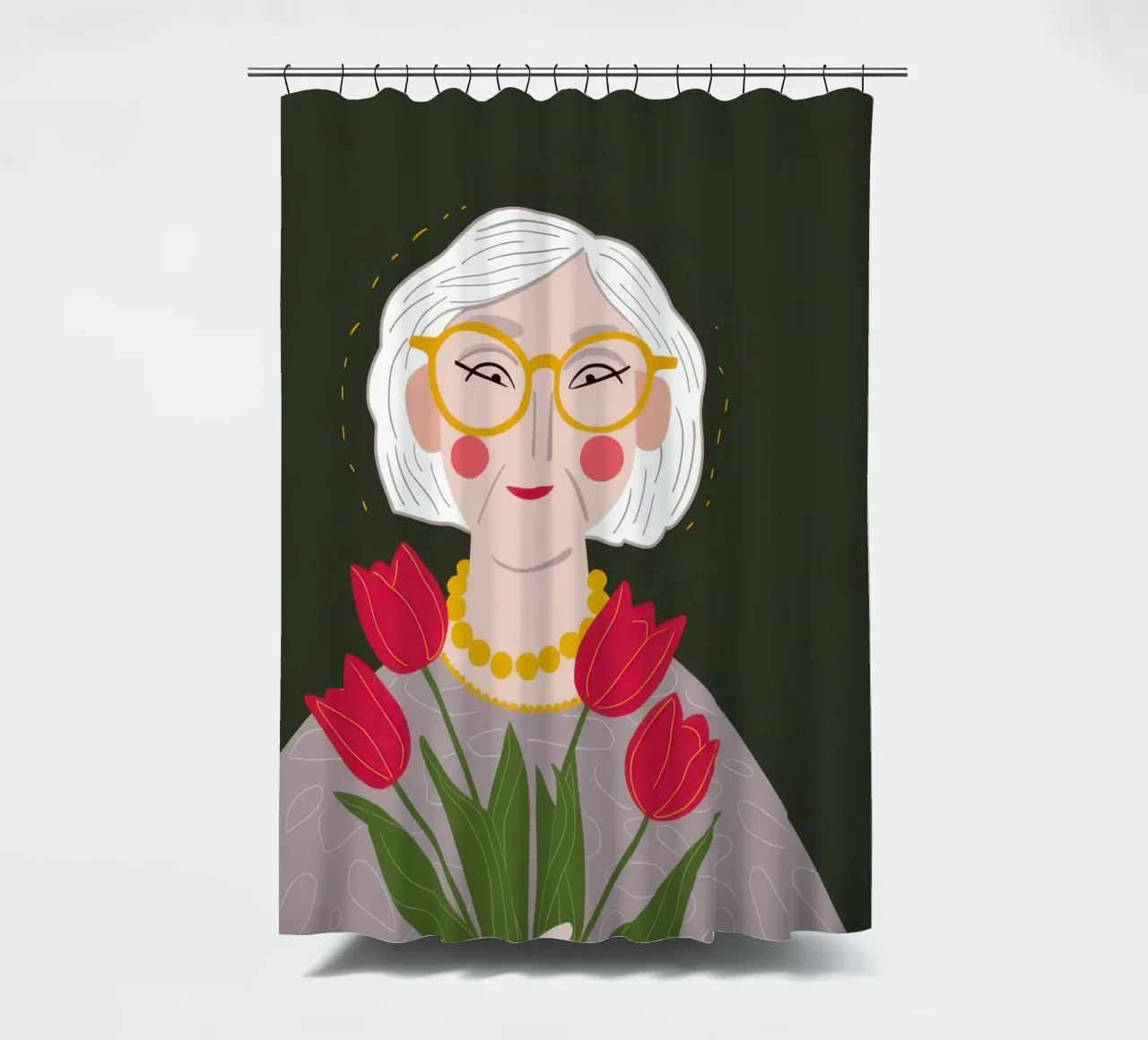 Graceful Tulip Embrace shower curtain by Rain Balance