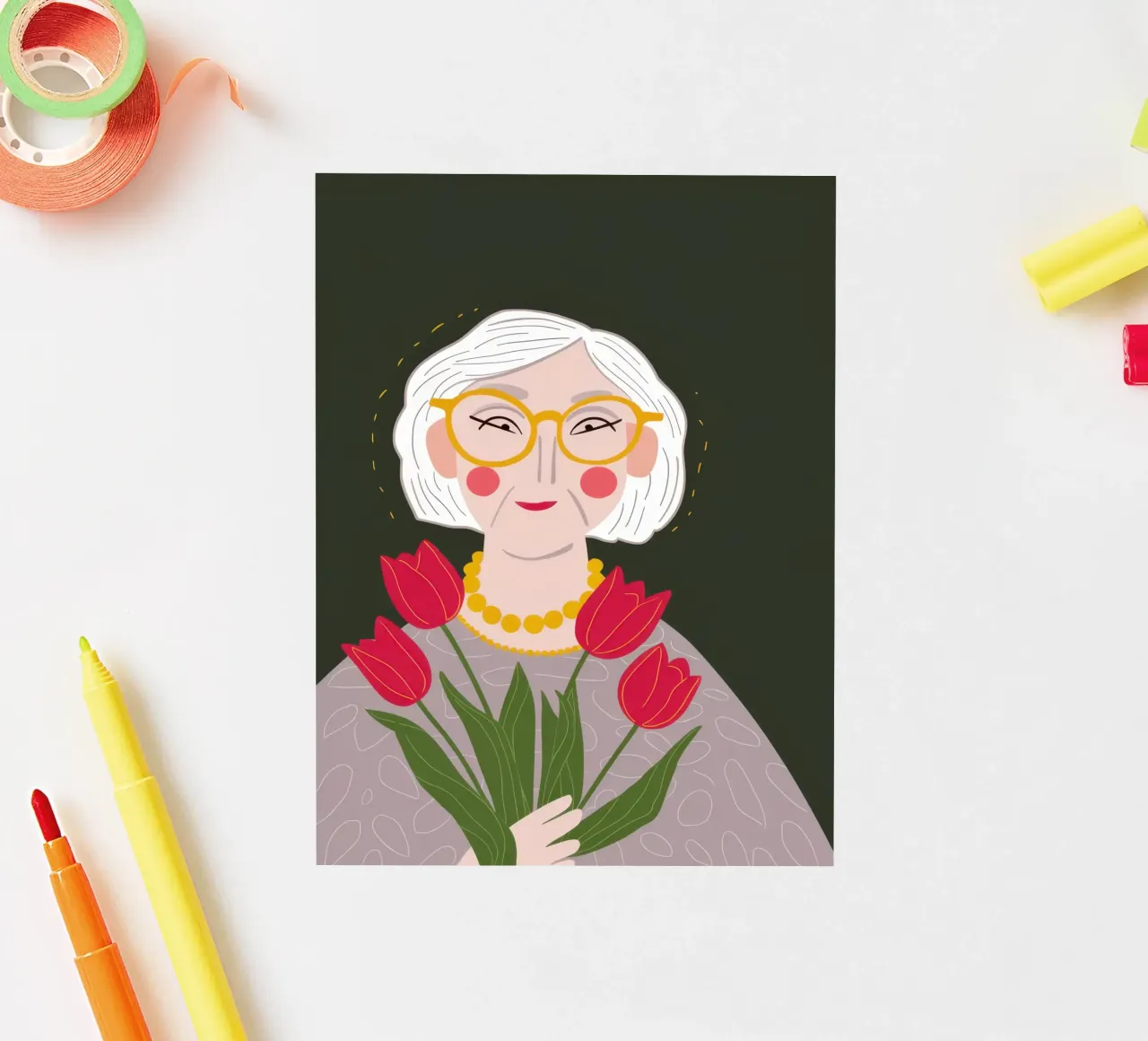 Graceful Tulip Embrace sticker by Rain Balance