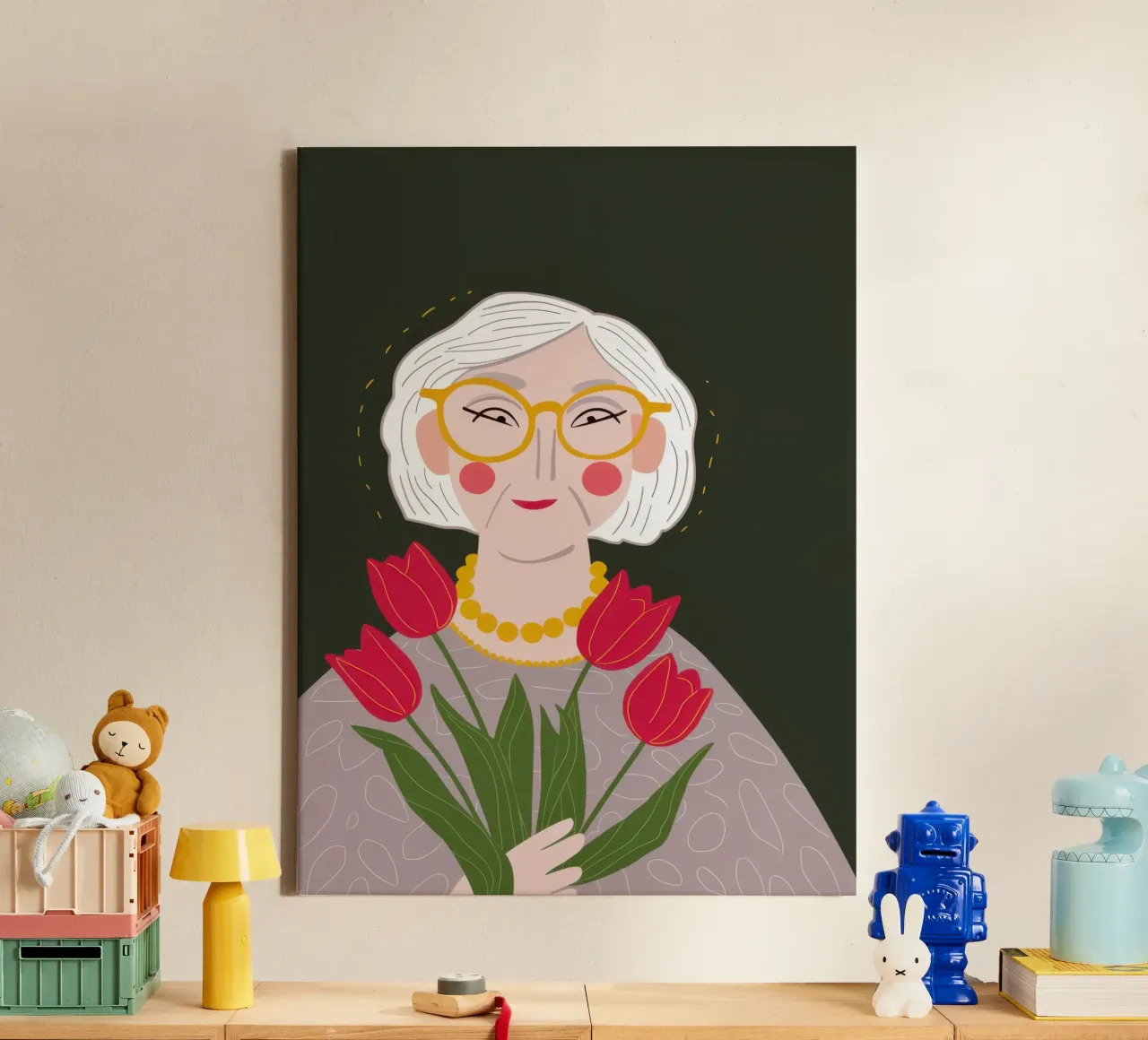 Sierlijke omhelzing van tulp canvas van Rain Balance