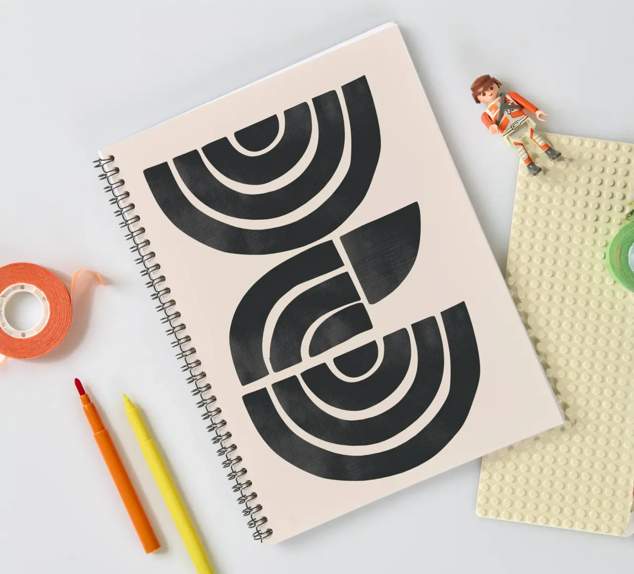 Geometric Rhythm 1 spiral notebook by Nadjaa