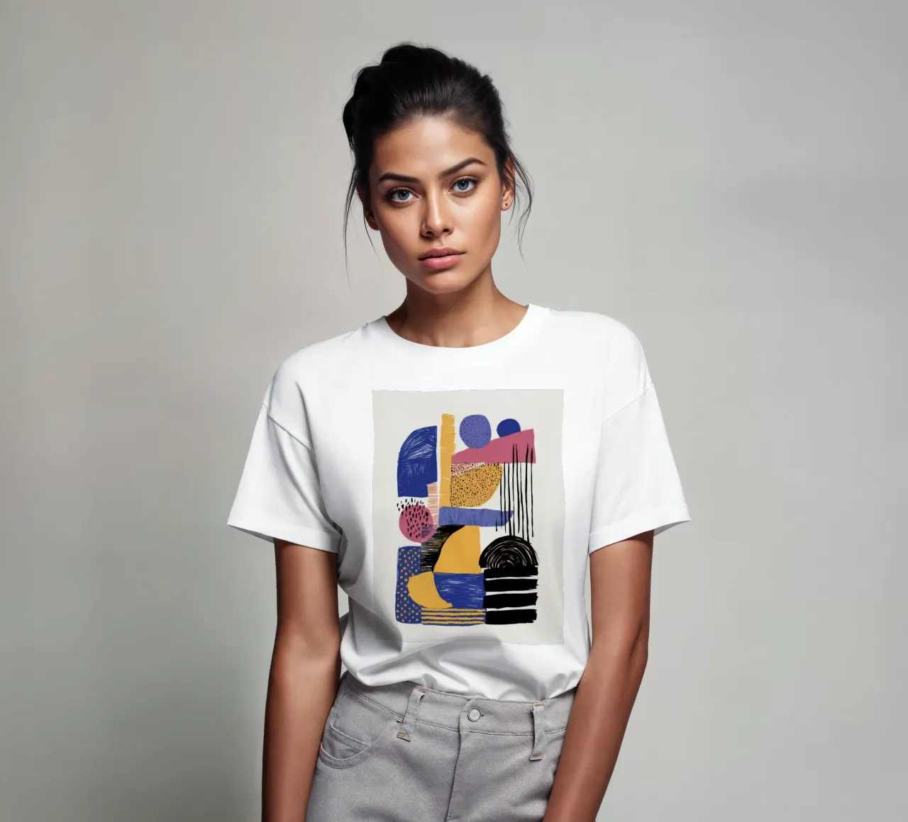 Modernist Shape Dialogue T-Shirt von Mythy Brush