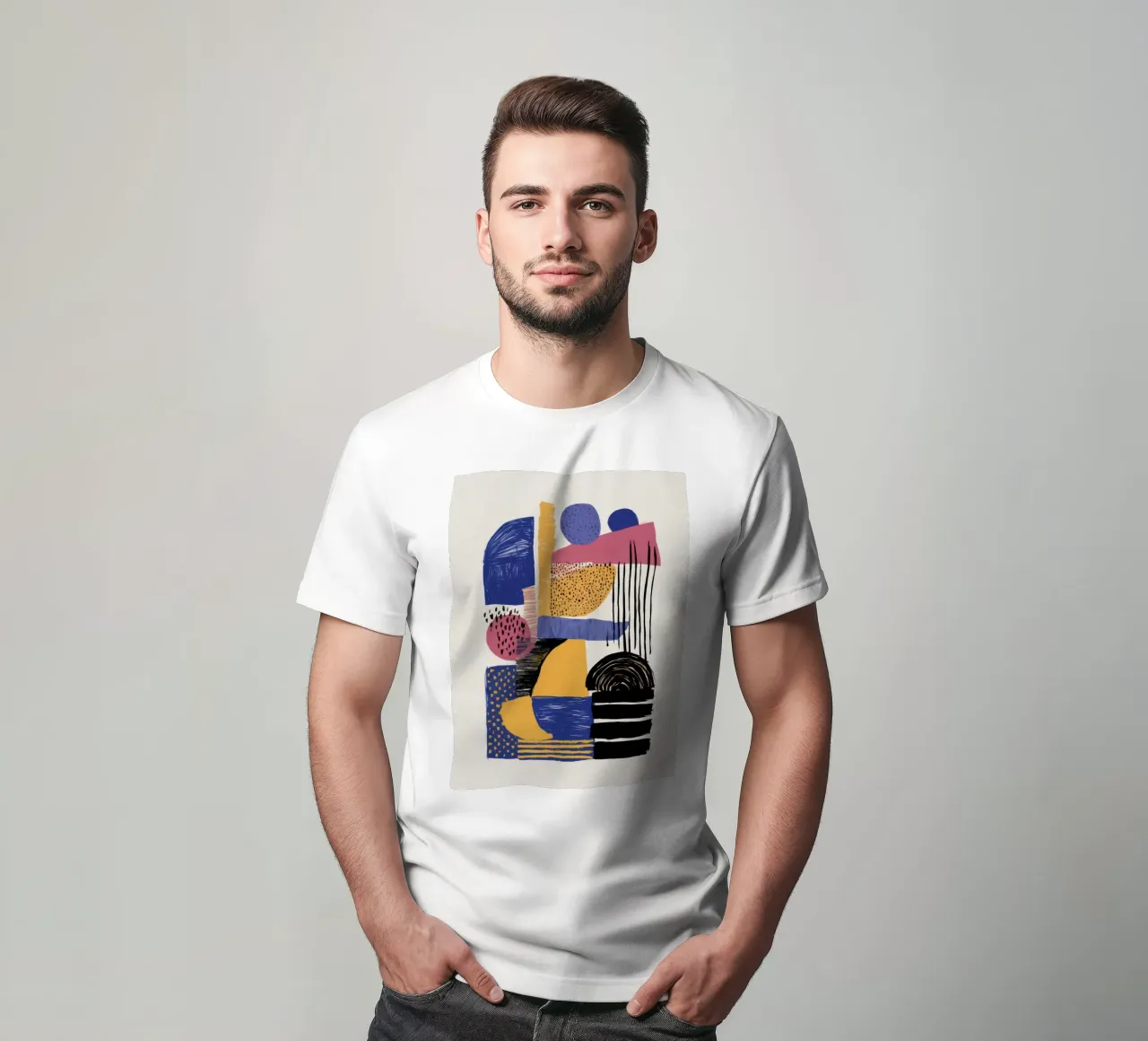Modernist Shape Dialogue T-Shirt von Mythy Brush