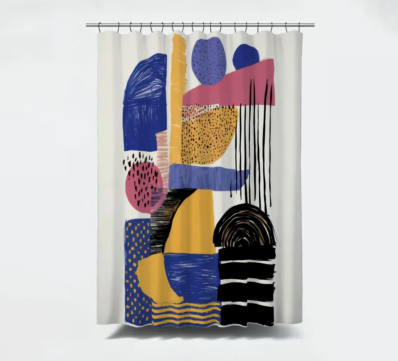 Modernist Shape Dialogue Duschvorhang von Mythy Brush