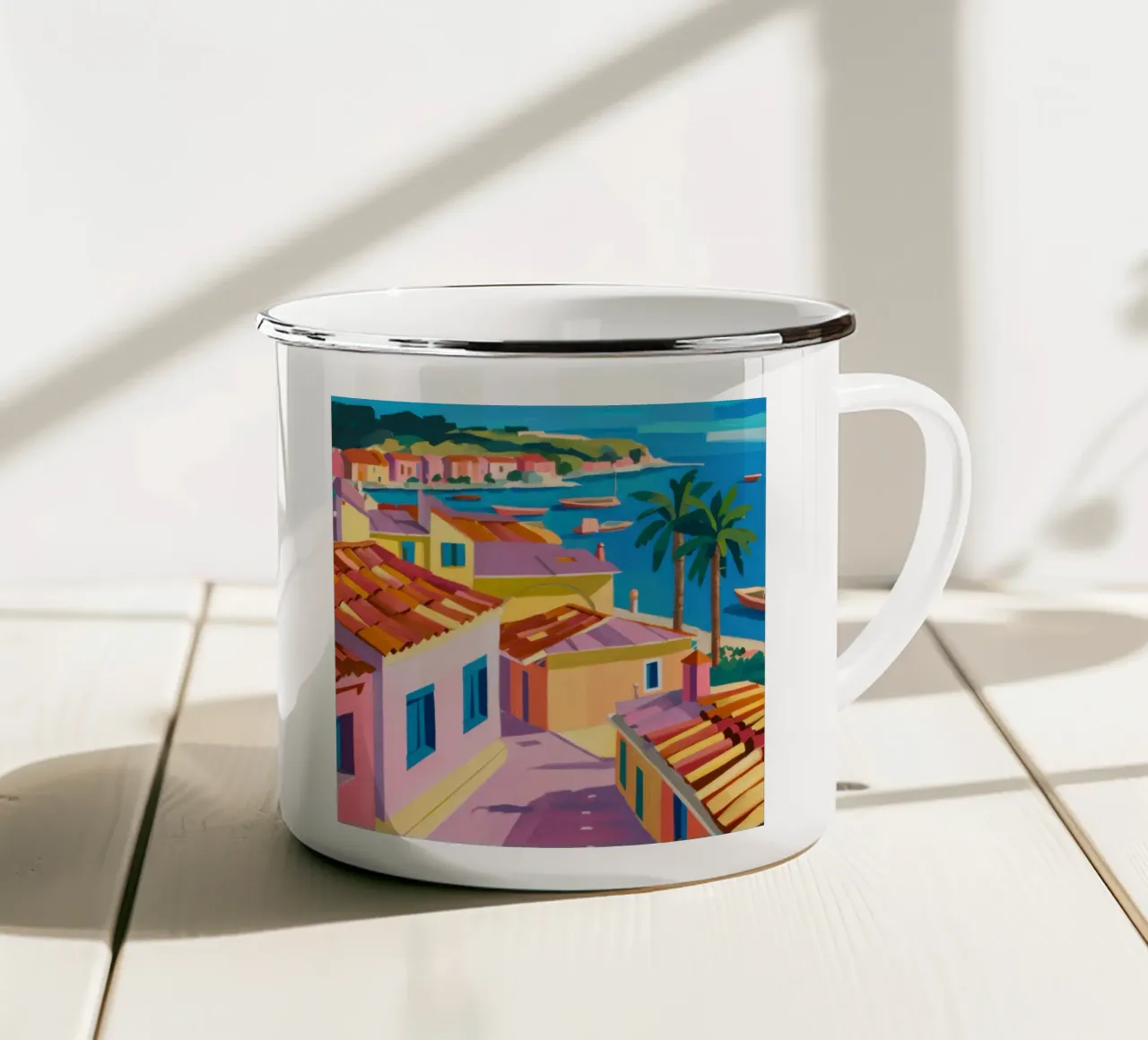 Sogni delle Cinque Terre tazza in smalto da Ink Pulse