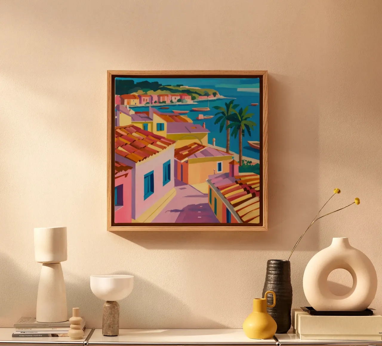 Cinque Terre Dromen canvas met Baklijst van Ink Pulse