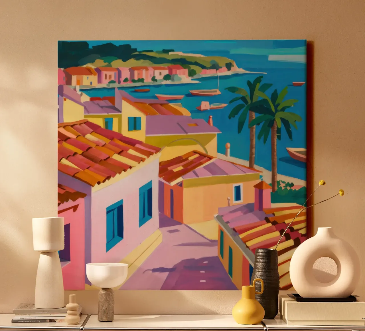 Cinque Terre Dromen canvas met Baklijst van Ink Pulse