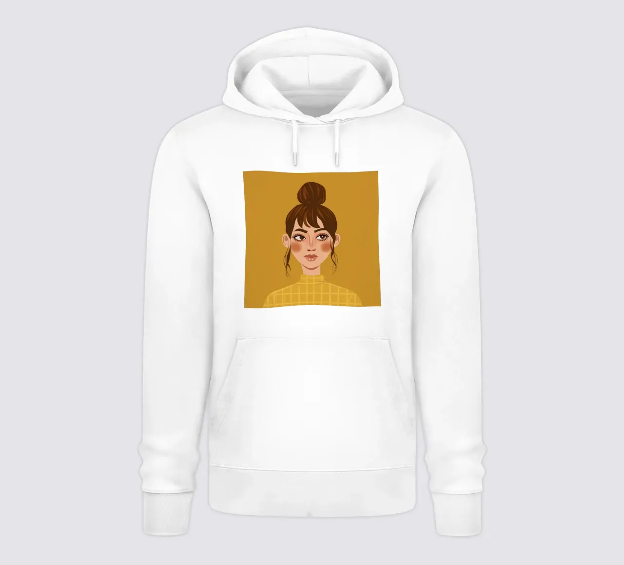 Quietud de la mirada mostaza sudadera con capucha de Rain Balance