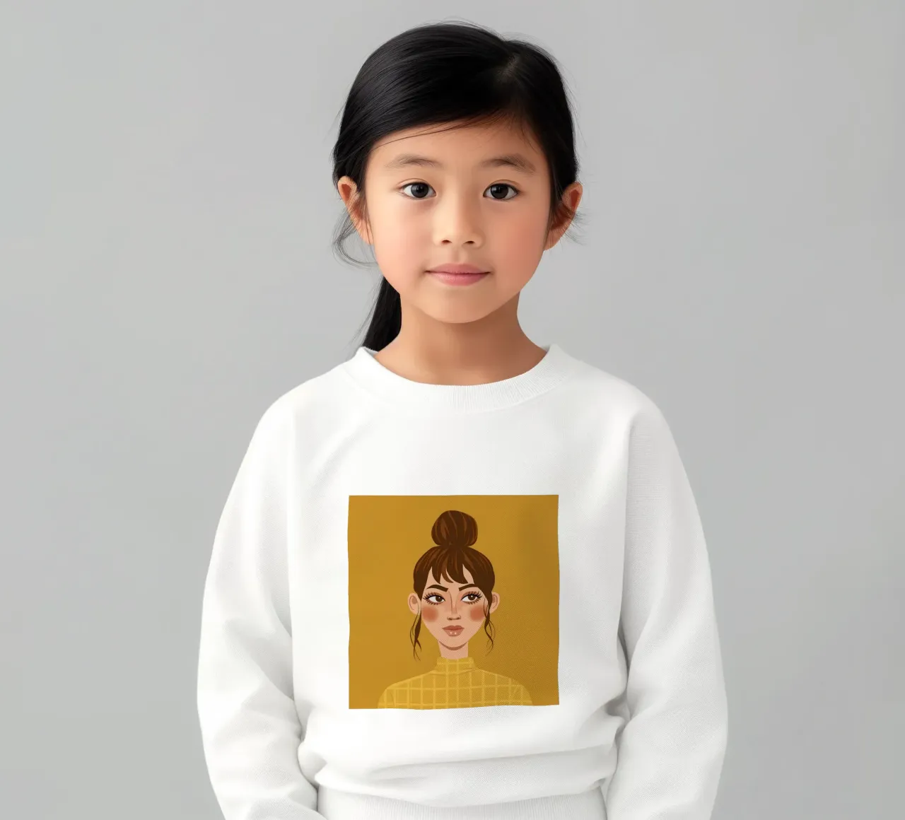 Mustard Gaze Stillness kids sweatshirt by Rain Balance