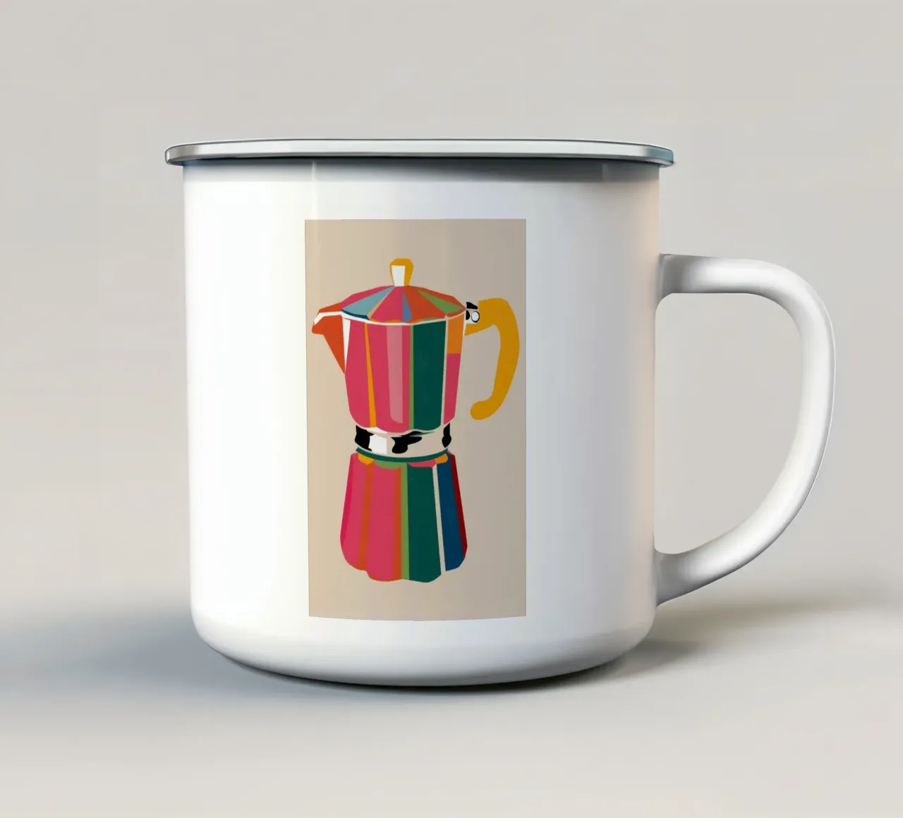 Pentola Moka Pop Art tazza in smalto da Ink Pulse