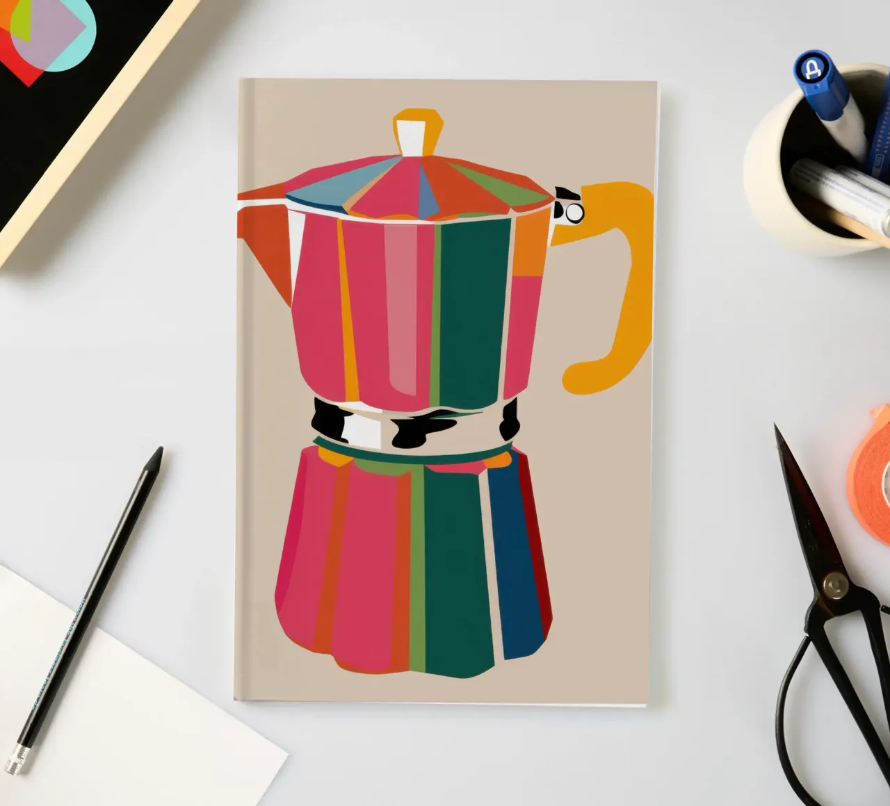 Pop Art Moka Pot notebook by Ink Pulse