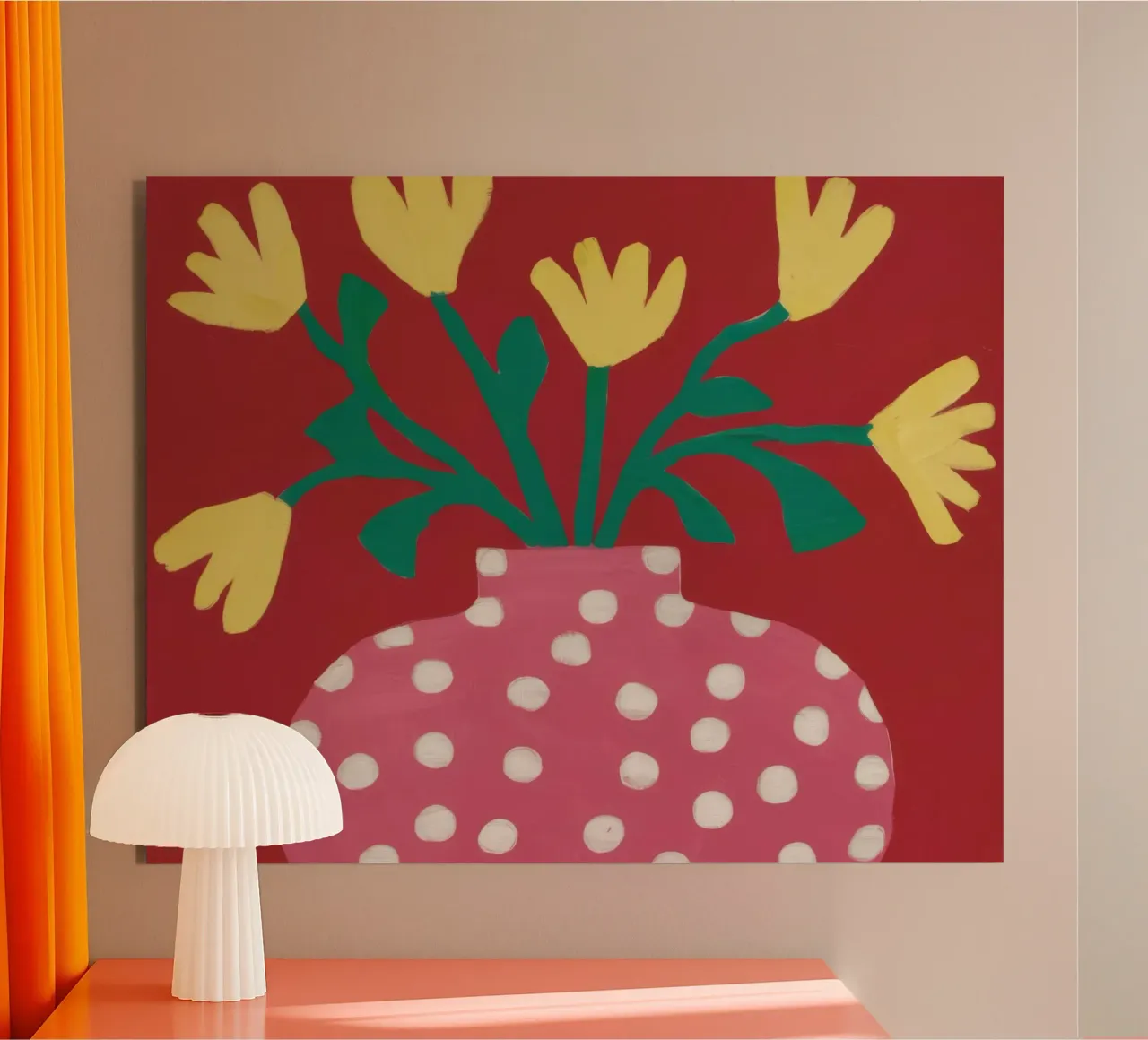 Bouquet di punti rosa alluminio dibond da Rain Balance