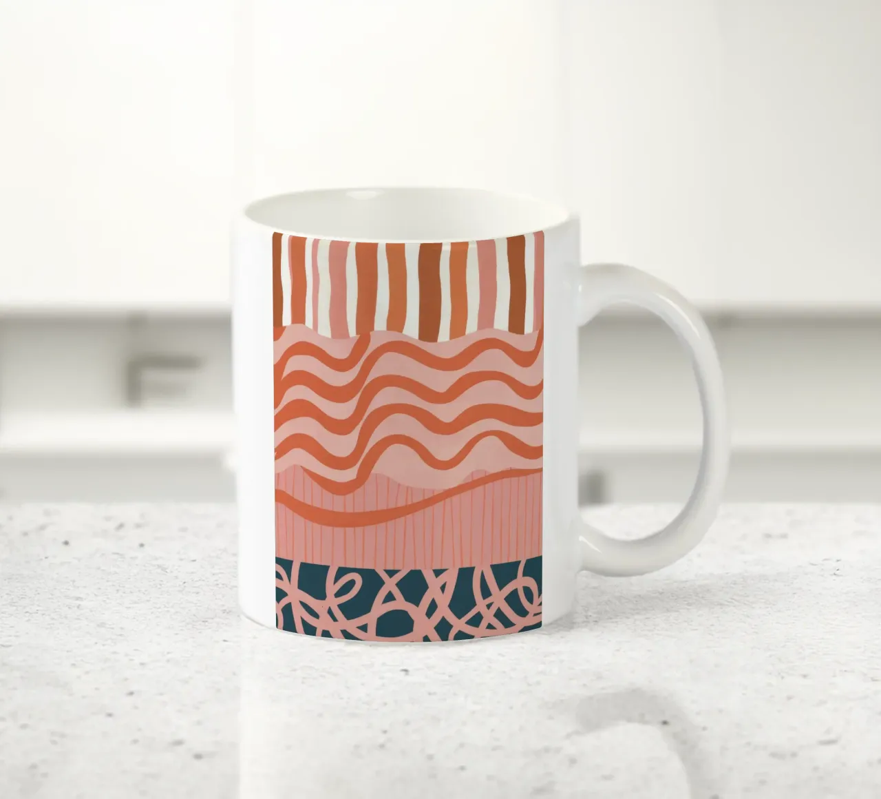 Onde grafiche in terracotta tazza in ceramica da Ink Pulse