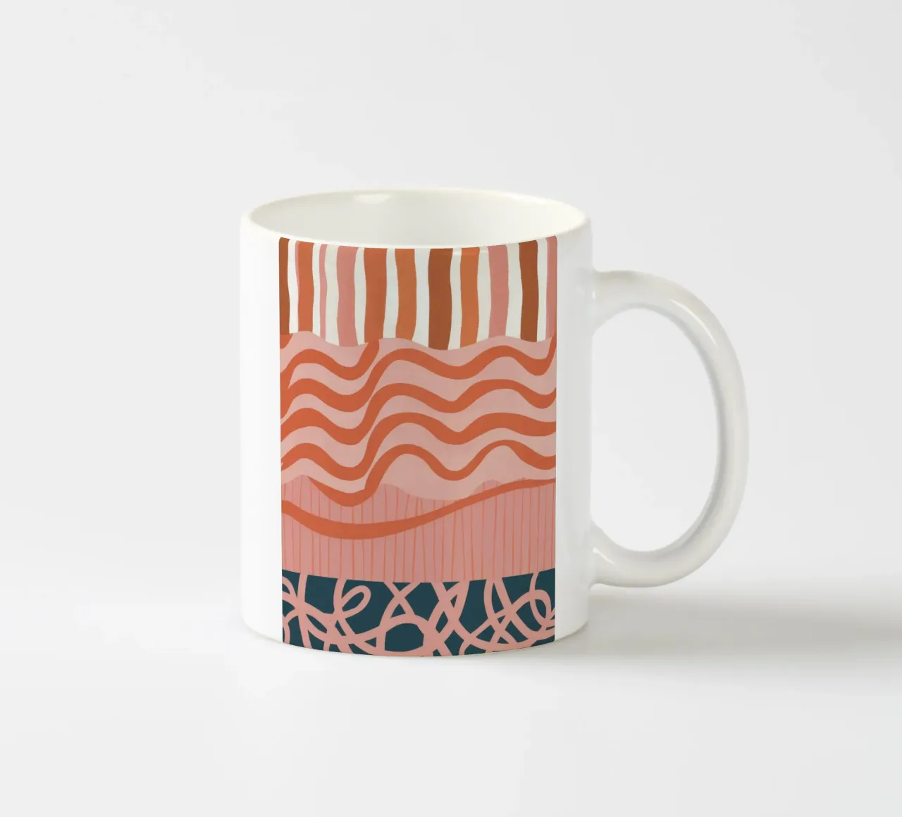 Onde grafiche in terracotta tazza in ceramica da Ink Pulse