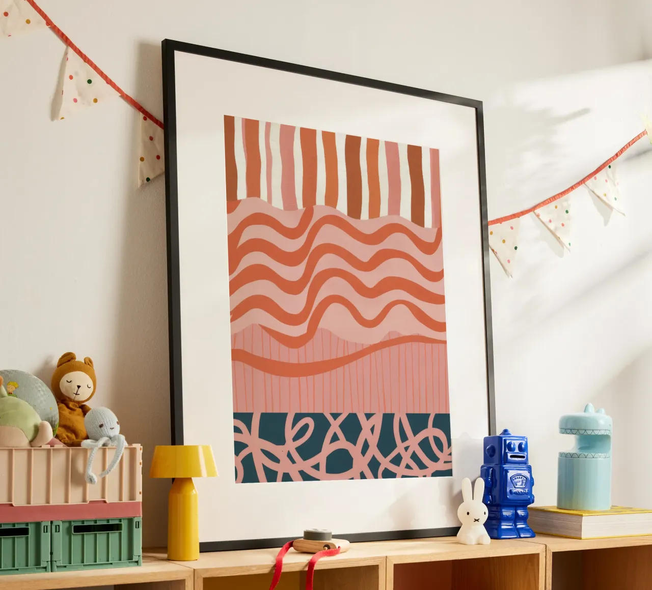 Onde grafiche in terracotta carta hahnemühle da Ink Pulse
