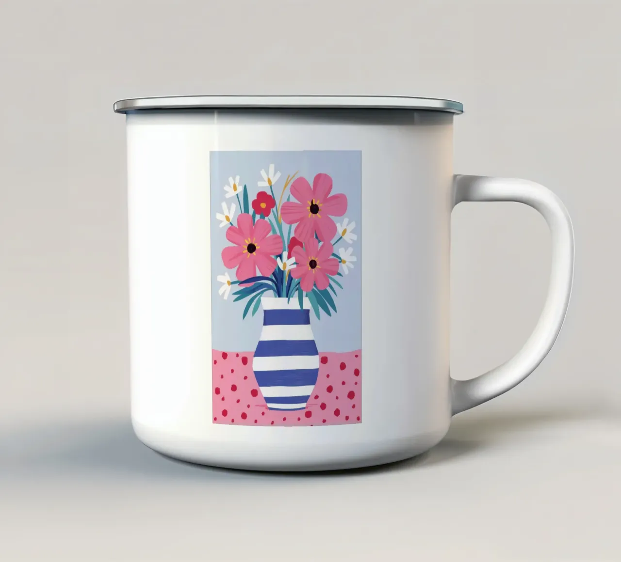 Posy a righe bretoni tazza in smalto da Rain Balance