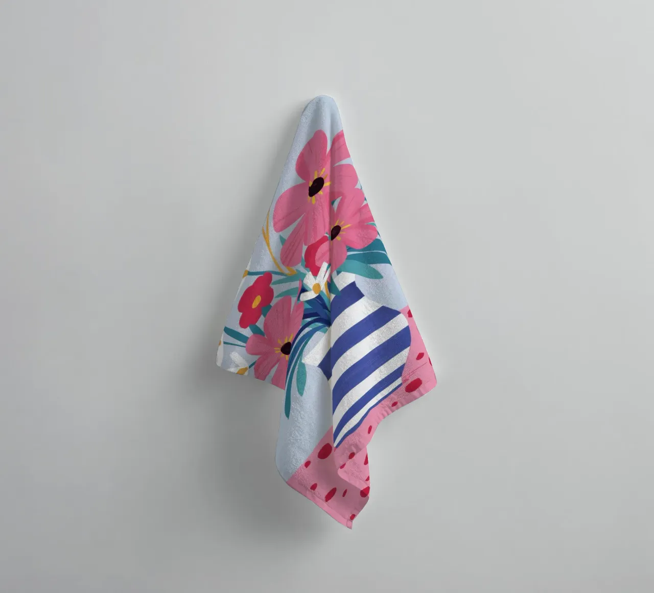 Breton Stripe Posy towel by Rain Balance