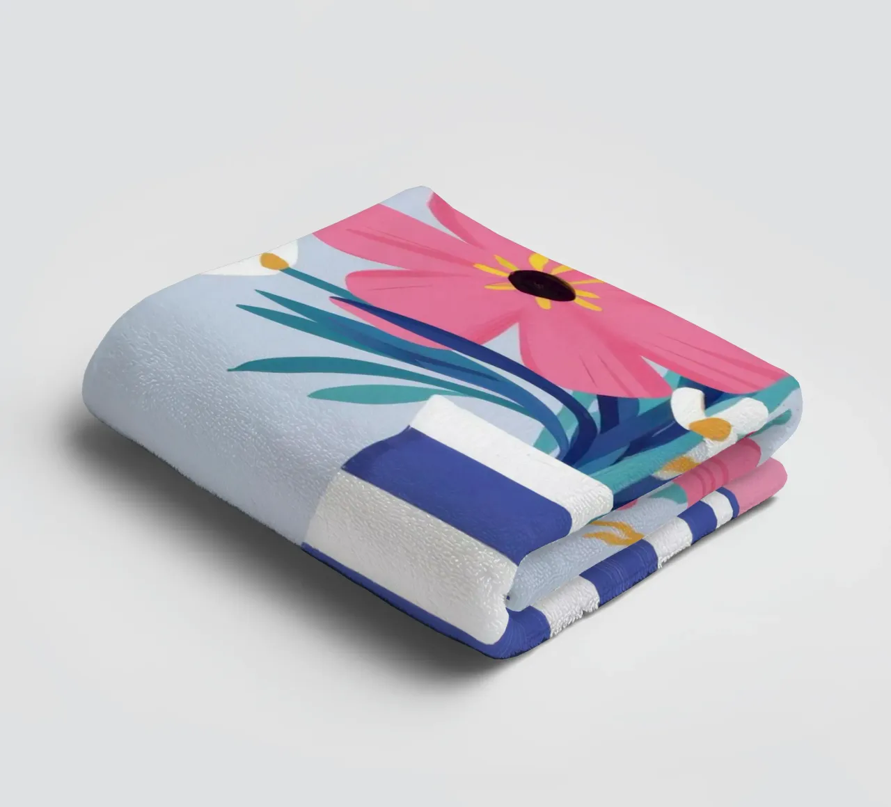 Breton Stripe Posy towel by Rain Balance