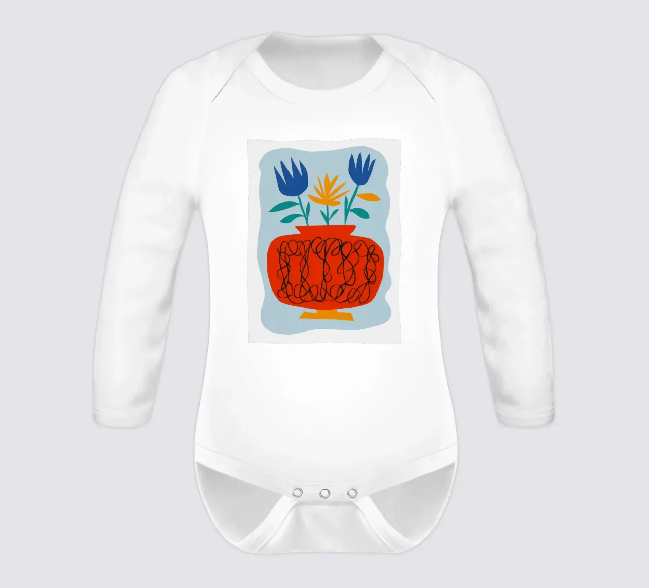 Papaveri in vaso di zucca body neonato maniche lunghe da Giant Foxs