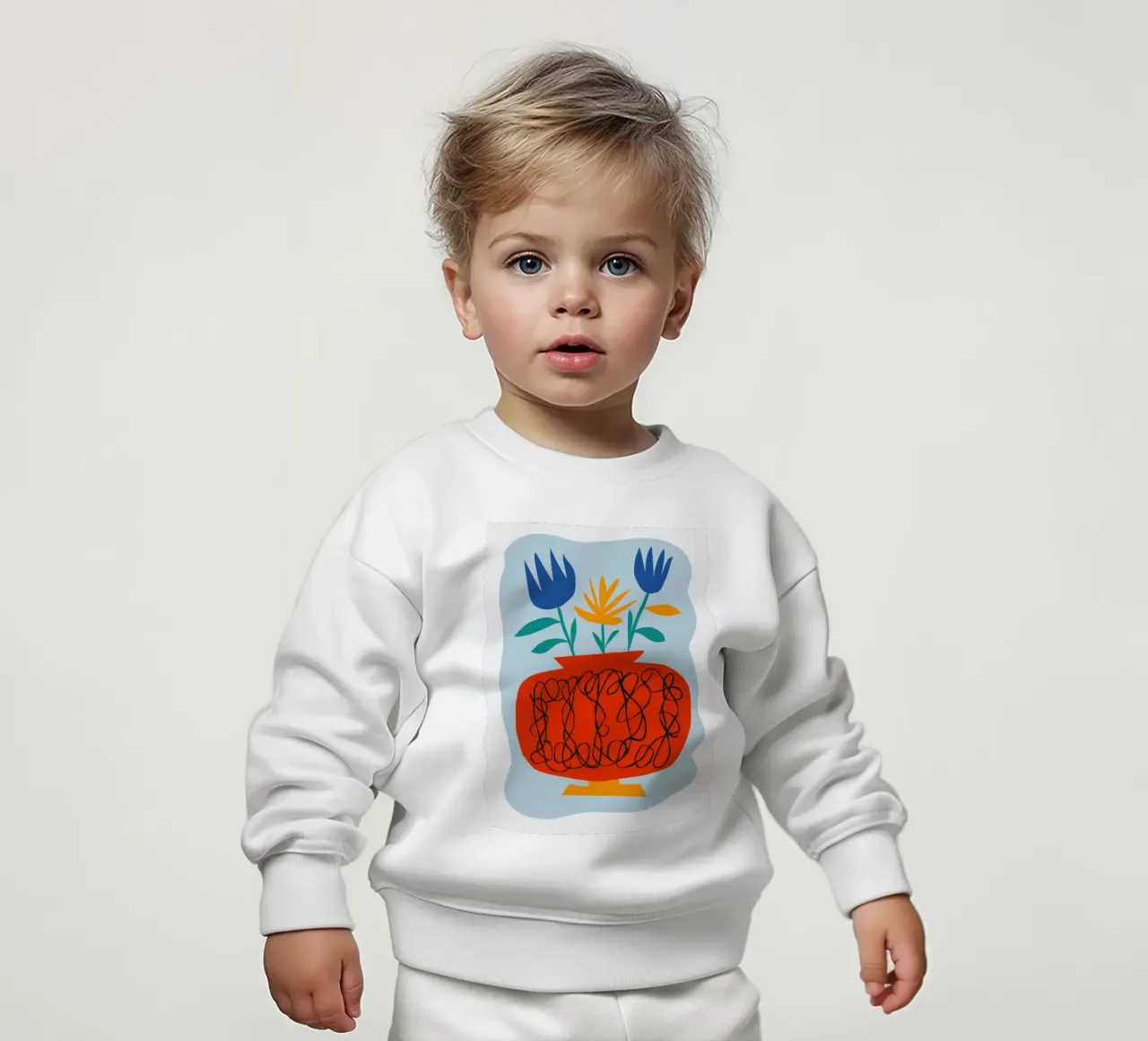 Pumpkin Vase Poppies baby sweatshirt by Giant Foxs