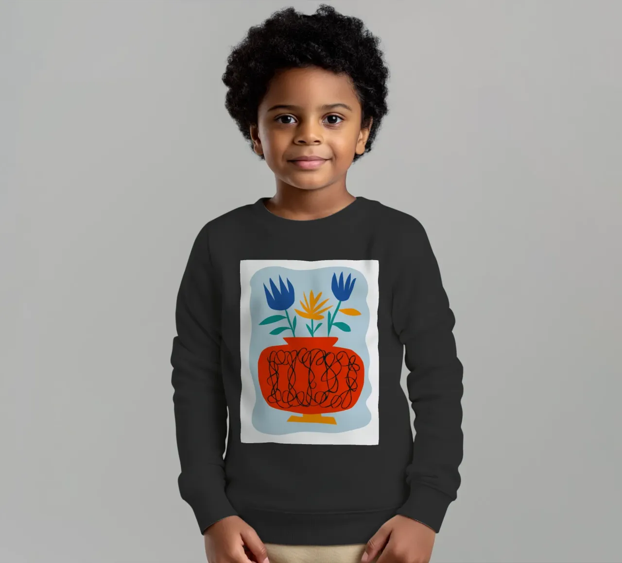 Papaveri in vaso di zucca felpa bambino da Giant Foxs