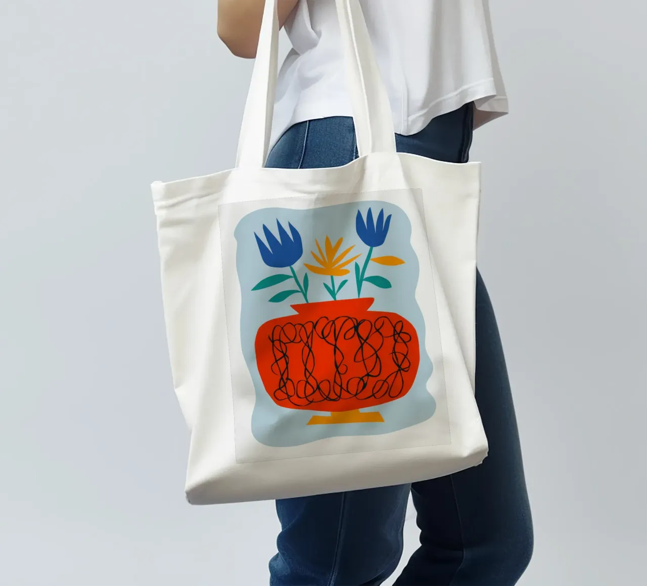 Papaveri in vaso di zucca borsa in juta da Giant Foxs