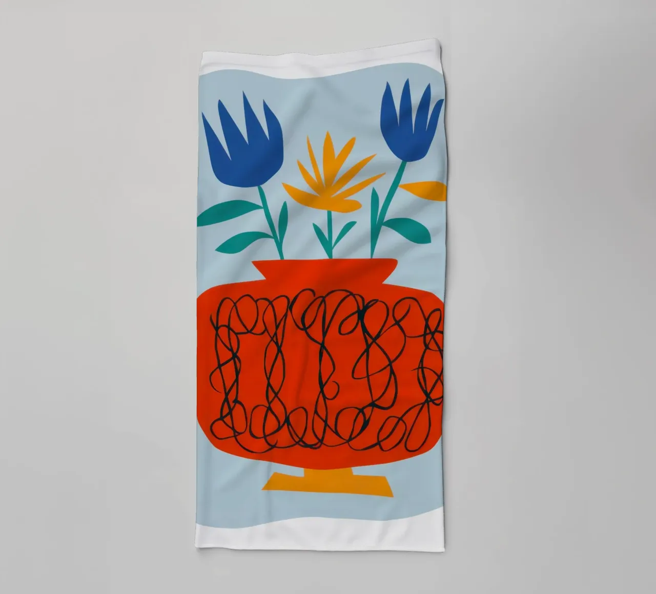 Papaveri in vaso di zucca asciugamano da bagno da Giant Foxs