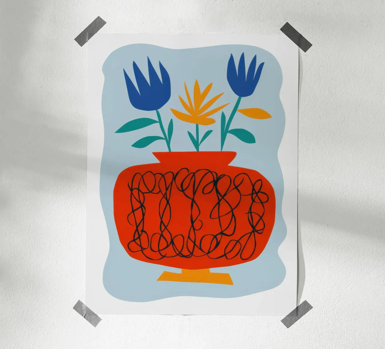 Papaveri in vaso di zucca poster da Giant Foxs