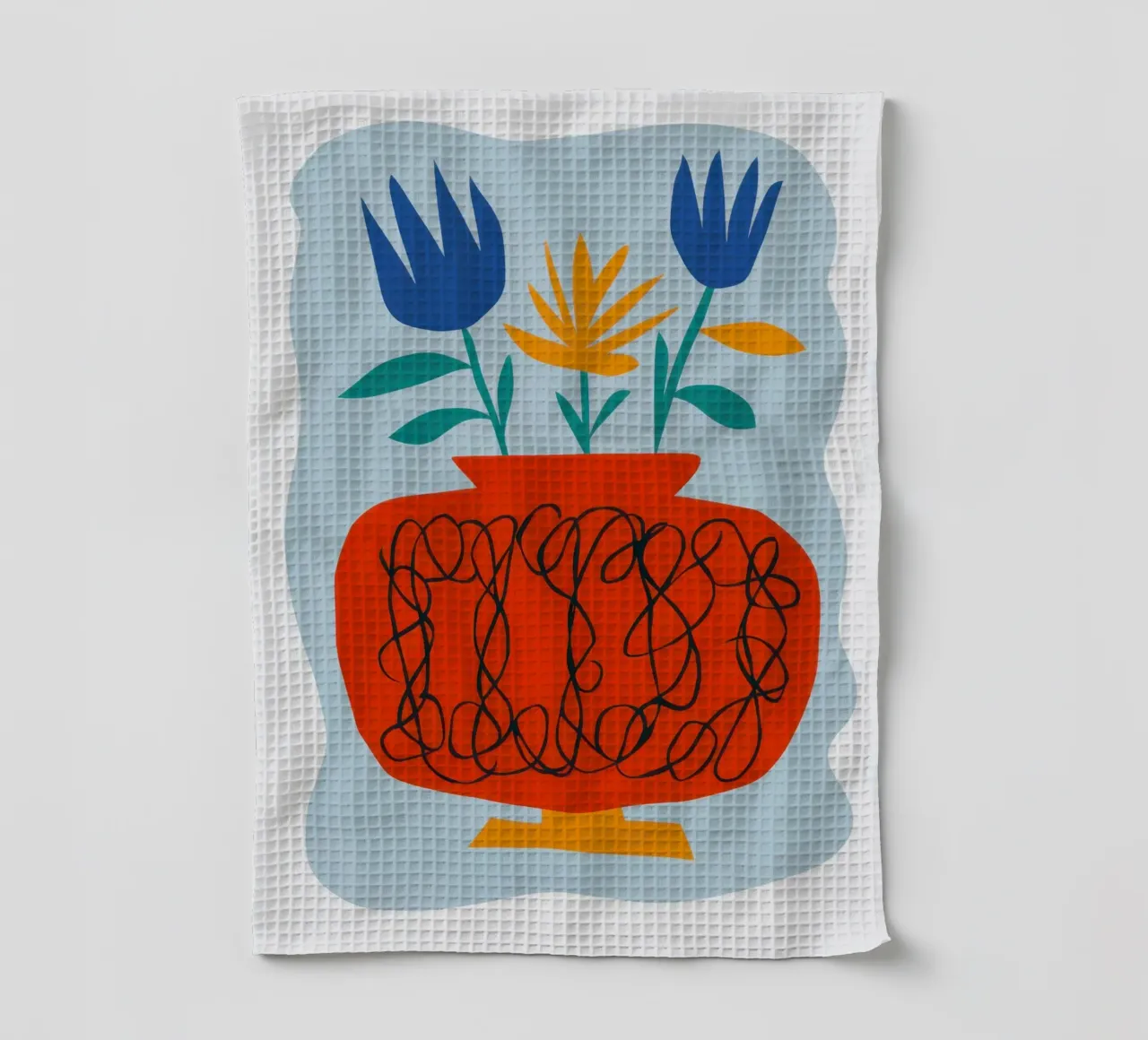 Papaveri in vaso di zucca canovaccio da cucina da Giant Foxs