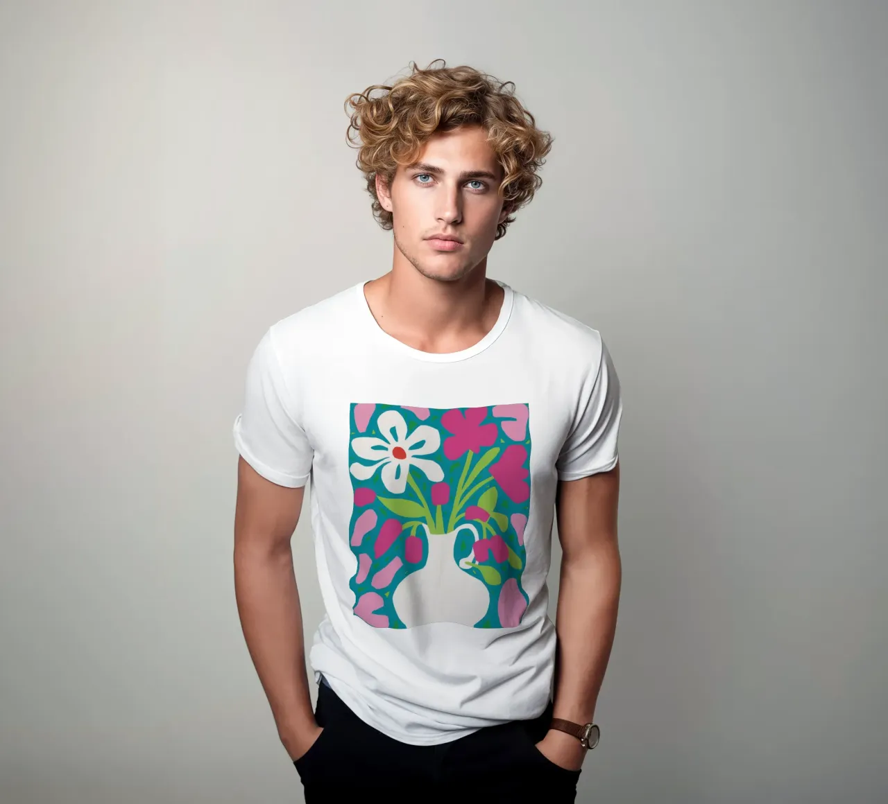 Esplosione floreale minimalista t-shirt da Mythy Brush