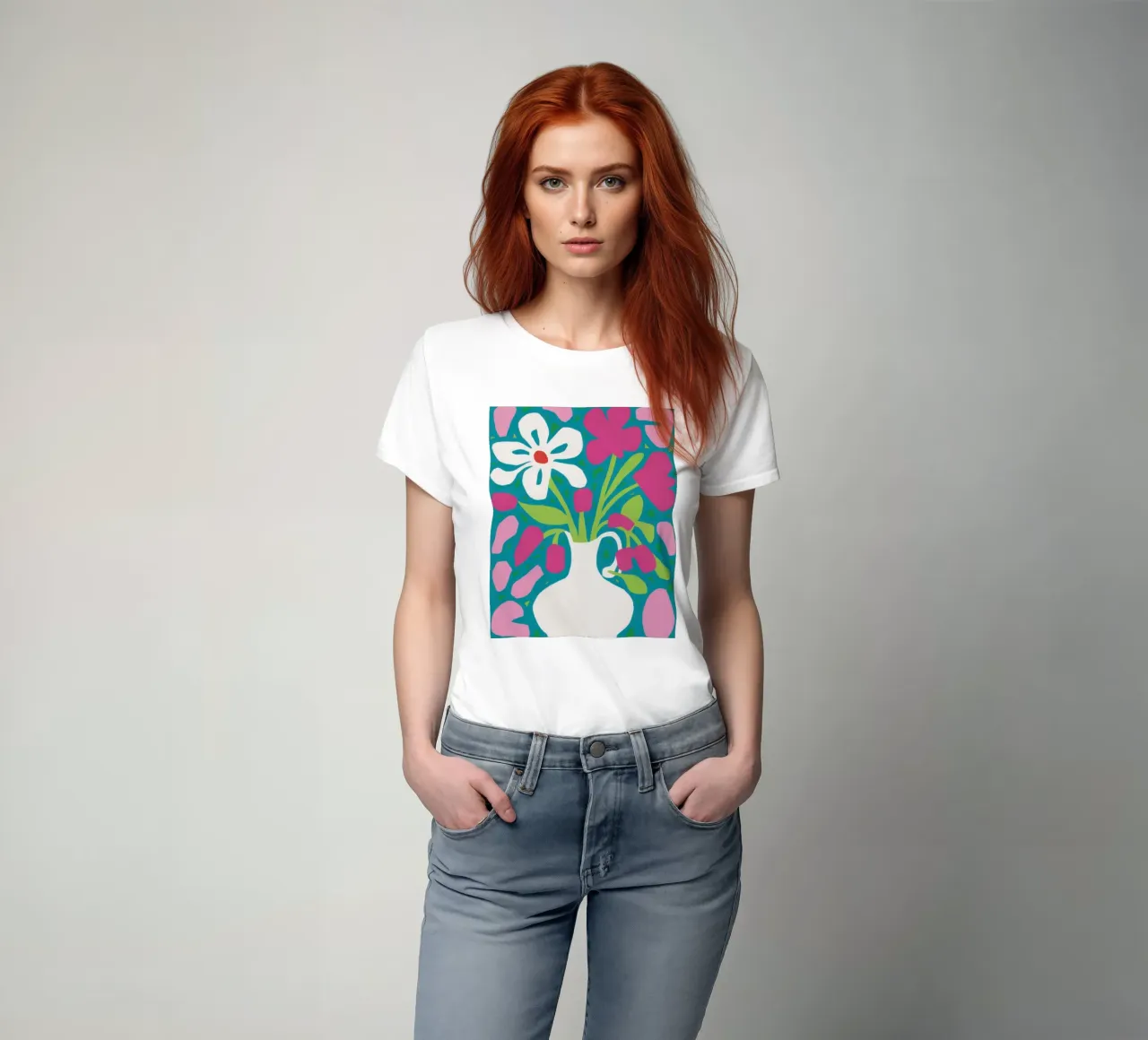 Esplosione floreale minimalista t-shirt da Mythy Brush