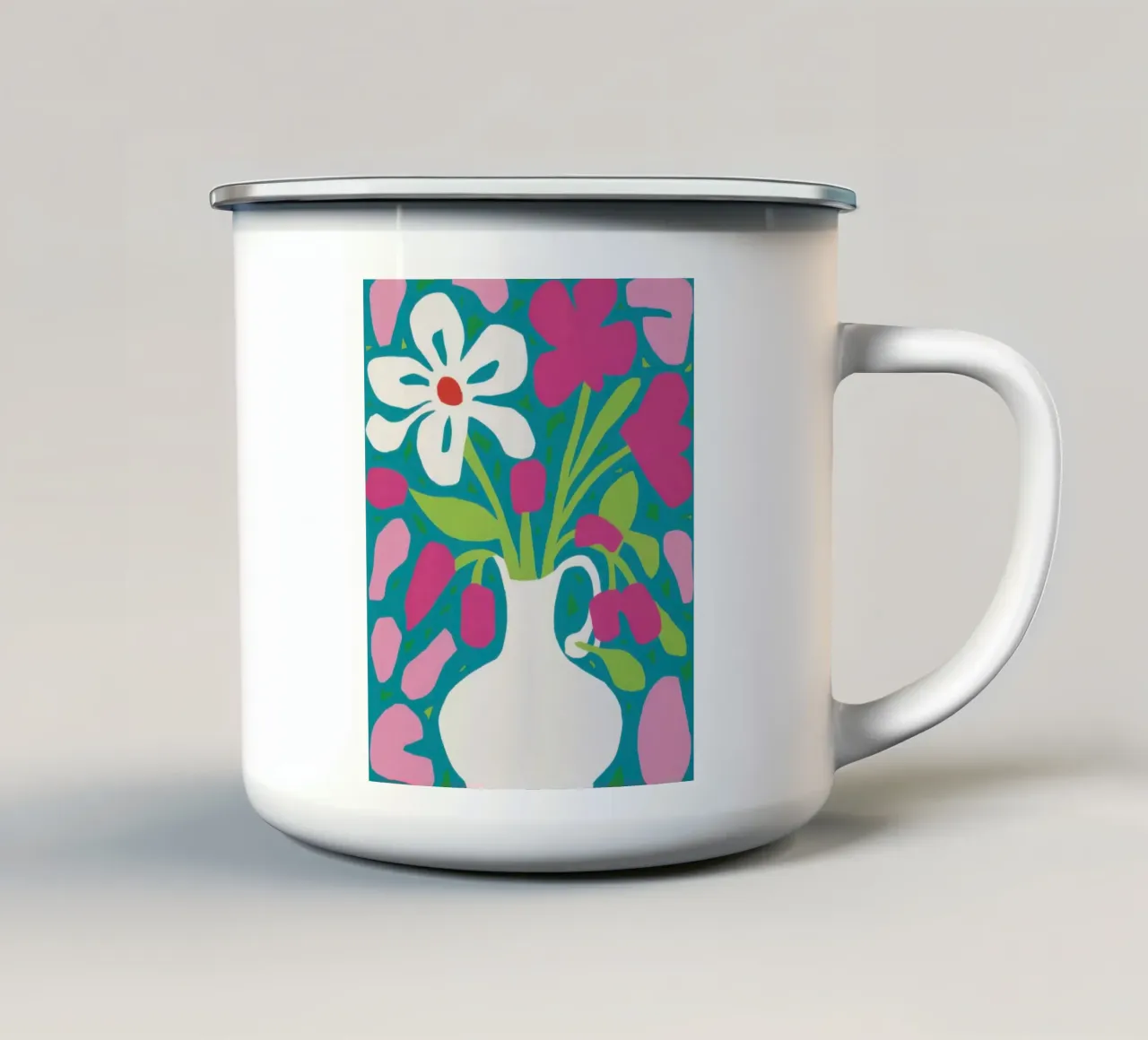 Esplosione floreale minimalista tazza in smalto da Mythy Brush