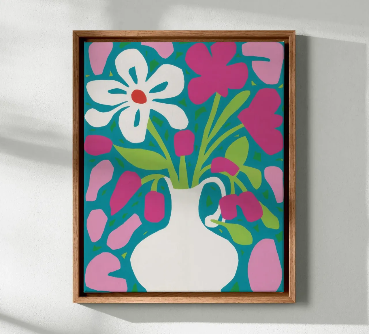 Esplosione floreale minimalista tela con Cornice a cassetta da Mythy Brush